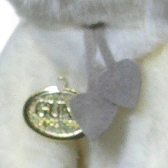GUND White Bunny Plush Stuffed Rabbit Gold Heart Tag NWT Vintage Style Soft Toy - Picture 10 of 12